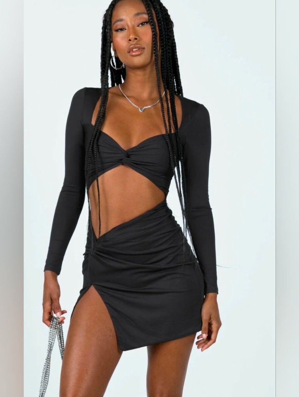 Going Out Mini Dress Maxam Long Sleeve Mini Dress Black With Cutout Size 2